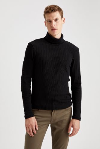 Balıkçı Yaka Uzun Kollu Slim Fit Tişört