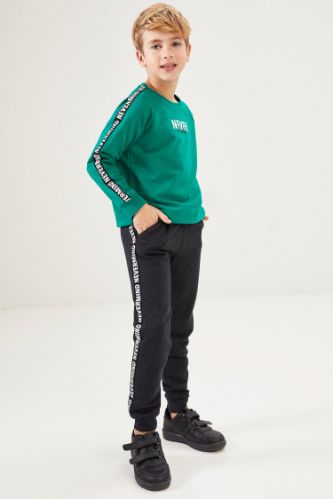 Erkek Çocuk Baskılı Sweatshirt ve Jogger Eşofman Takım