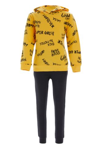 Erkek Çocuk Kapüşonlu Sweatshirt ve Jogger Eşofman Takım