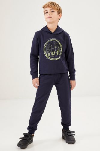 Erkek Çocuk Baskılı Sweatshirt ve Eşofman Takım