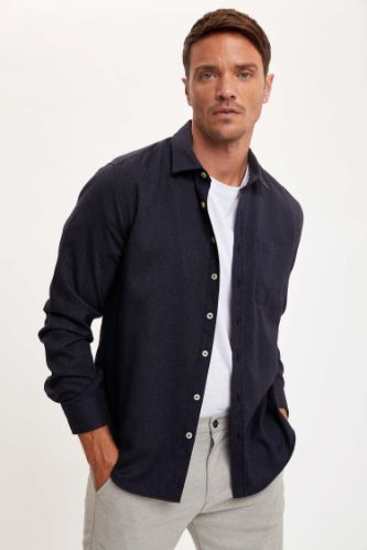 Modern Fit Uzun Kollu Basic Gömlek