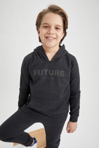 Erkek Çocuk Baskılı Sweatshirt ve Eşofman Takım