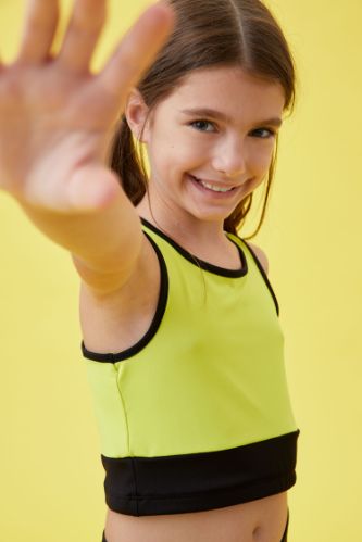 Kız Çocuk Slim Fit Crop Atlet