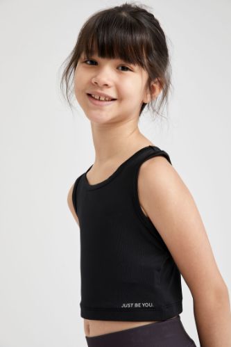 Kız Çocuk Slim Fit Crop Atlet