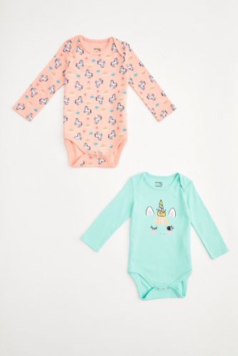 Kız Bebek Yeni Doğan 2'li Çıtçıtlı Body