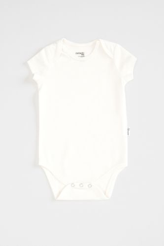 Kız Bebek Regular Fit Tekli Kısa Kollu Çıtçıtlı Body