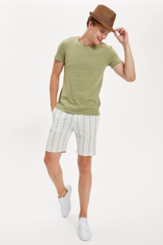 Keten Görünümlü Regular Fit Şort