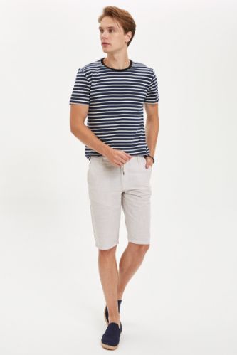 Bağcıklı Regular Fit Pamuklu Bermuda Şort