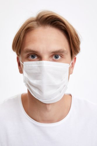 Telli 3 Katlı Beyaz Maske 10 Adet