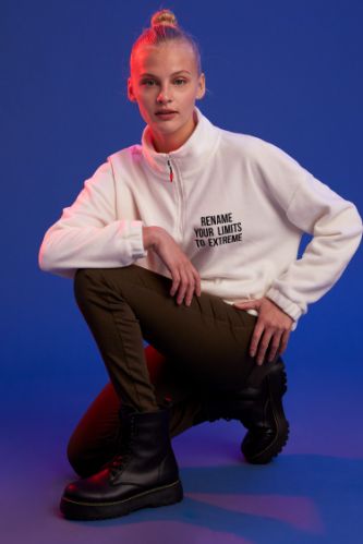 Yüksek Bel Pantolon Görünümlü Skinny Fit Tayt