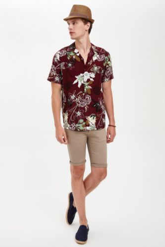 Skinny Fit Düz Paça Bermuda