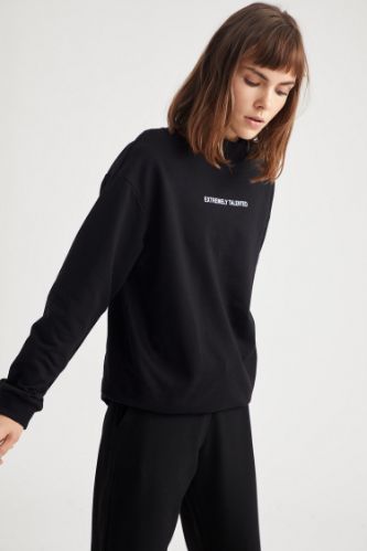 Regular Fit Bisiklet Yaka Uzun Kollu Sweatshirt