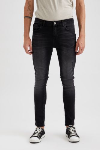 Martin Super Skinny Düşük Bel Dar Paça Siyah Jean Pantolon