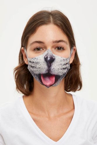 Kedi Baskılı Yıkanabilir Maske