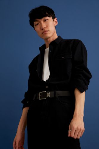 Slim Fit Uzun Kollu Jean Gömlek