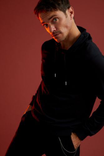 Slim Fit Şal Yaka Uzun Kollu Sweatshirt