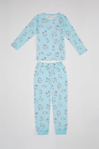 Kız Çocuk Baskılı Pamuklu Pijama Takım