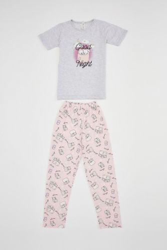Defacto Fit Regular Fit Bisiklet Yaka 2'li Örme Pijama
