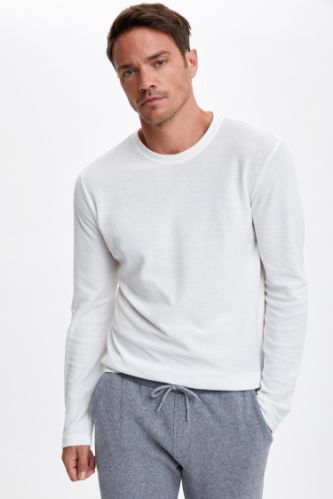 Bisiklet Yaka Slim Fit Uzun Kollu Basic Tişört