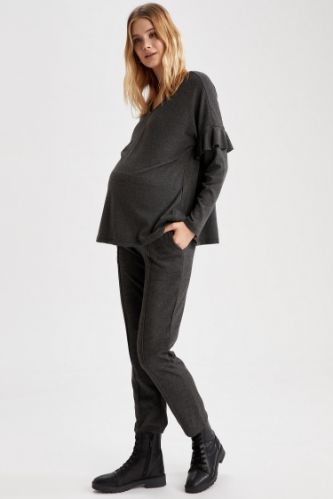 Relax Fit Örme Hamile Pantolon