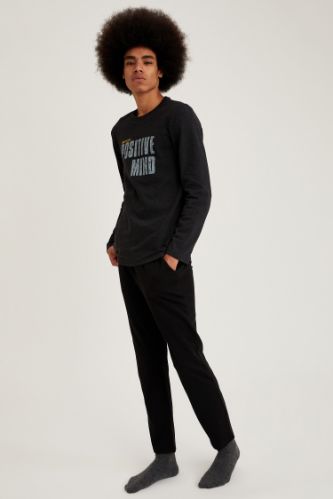Positive Mind Baskılı Regular Fit Pijama Takım