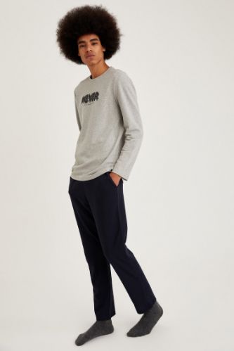 Never Baskılı Regular Fit Pijama Takım