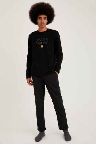 Baskılı Regular Fit Pijama Takım