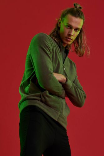 Fermuarlı Slim Fit Polar Sweatshirt