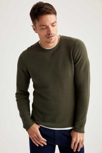 Slim Fit Bisiklet Yaka Triko Kazak