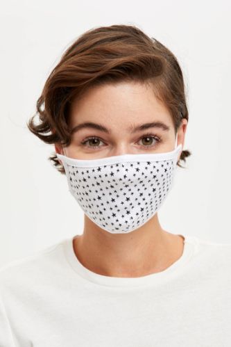 Puantiye Desenli Yıkanabilir Maske