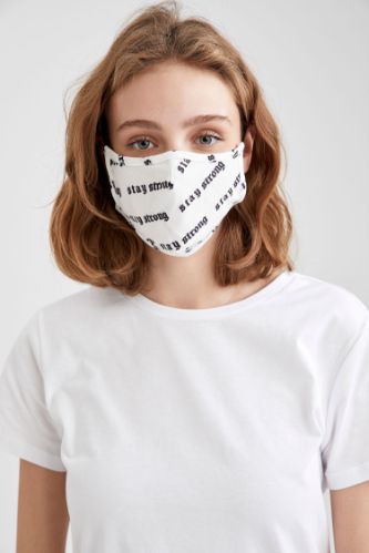 Yazı Baskılı Yıkanabilir Maske