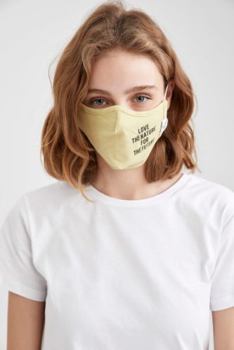 Yazı Baskılı Yıkanabilir Maske