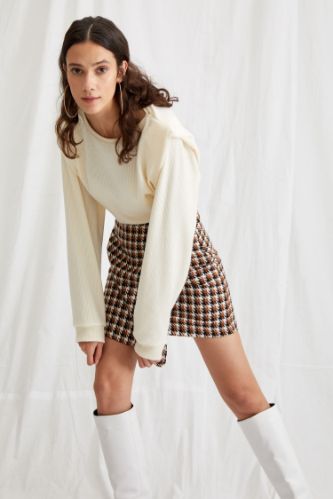 Vatka Omuzlu Örme Sweatshirt