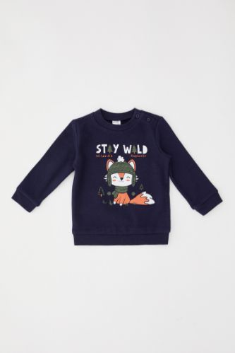 Erkek Bebek Baskılı Sweatshirt