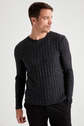 Slim Fit Uzun Kollu Basic Tişört