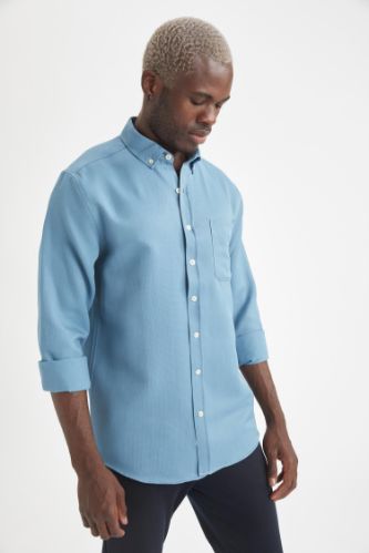Slim Fit Basic Uzun Kollu Gömlek