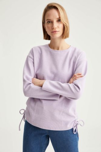 Yanları Büzgü Detaylı Relax Fit Sweatshirt