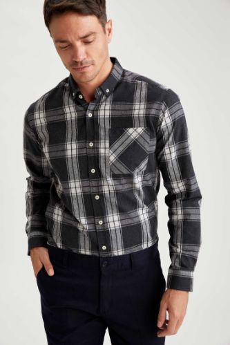 Modern Fit Ekose Desenli Uzun Kollu Oduncu Gömlek