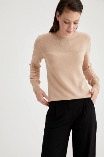 Basic Bisiklet Yaka Relax Fit Triko Kazak