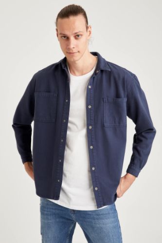 Regular Fit Jean Gömlek Ceket