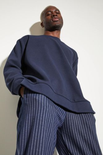 Oversize Fit Bisiklet Yaka Basic Sweatshirt