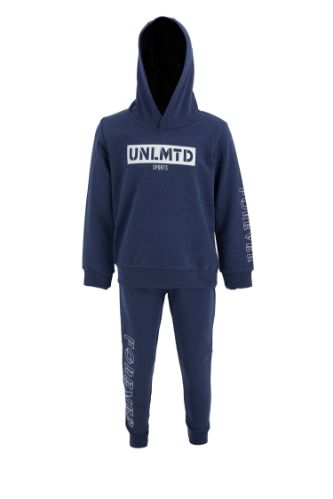 Erkek Çocuk Yazı Baskılı Sweatshirt ve Jogger Eşofman Alt Takımı