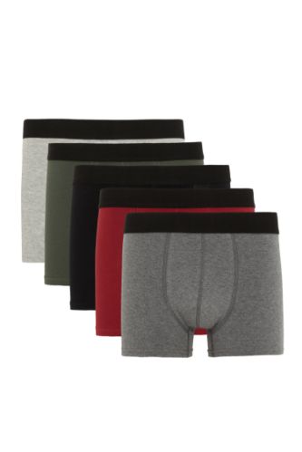 Defacto Fit Regular Fit Pamuk Elastan 5'li Örme Boxer
