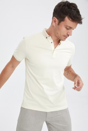 Slim Fit Polo Yaka Basic Kısa Kollu Tişört