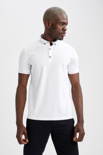 Slim Fit Polo Yaka Basic Kısa Kollu Tişört