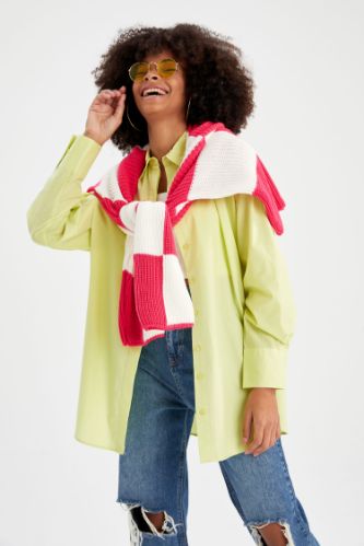 Basic Oversize Fit Poplin Gömlek Tunik