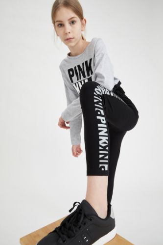 Kız Çocuk Baskılı Sweatshirt ve Jogger Eşofman Takım