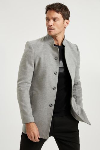 Slim Fit Kaşe Kaban