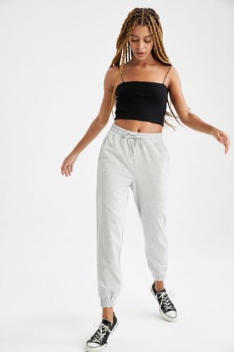 Basic Beli Bağcıklı Relax Fit Basic Jogger Eşofman Altı