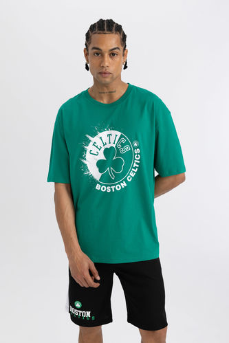 DeFactoFit NBA Boston Celtics Oversize Fit Crew Neck Printed T-Shirt